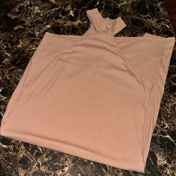 Brown Keyhole Halter Mini Dress, M - Picture 7 of 10